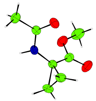 Ellipsoid plot of a molecule in Cameron