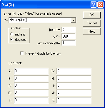 Y=f(X) dialog